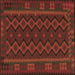 Square Southwestern Brown Country Rug, tr3343brn