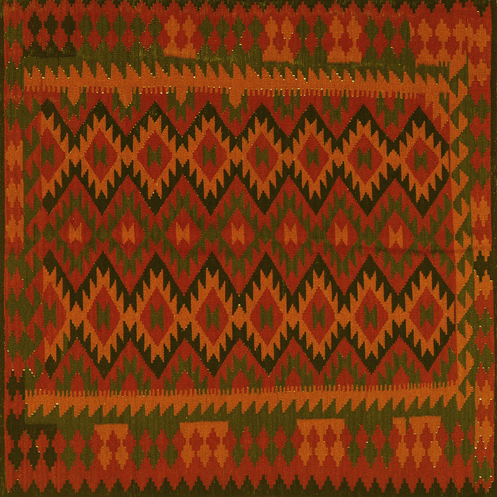 Square Southwestern Yellow Country Rug, tr3343yw