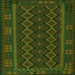 Serging Thickness of Southwestern Green Country Rug, tr3343grn