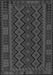 Serging Thickness of Machine Washable Southwestern Gray Country Rug, wshtr3343gry