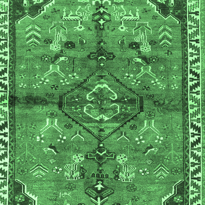 Machine Washable Persian Emerald Green Traditional Area Rugs, wshtr3344emgrn