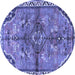 Round Persian Blue Traditional Rug, tr3344blu