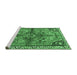 Sideview of Machine Washable Persian Emerald Green Traditional Area Rugs, wshtr3344emgrn