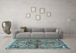 Machine Washable Persian Light Blue Traditional Rug in a Living Room, wshtr3344lblu