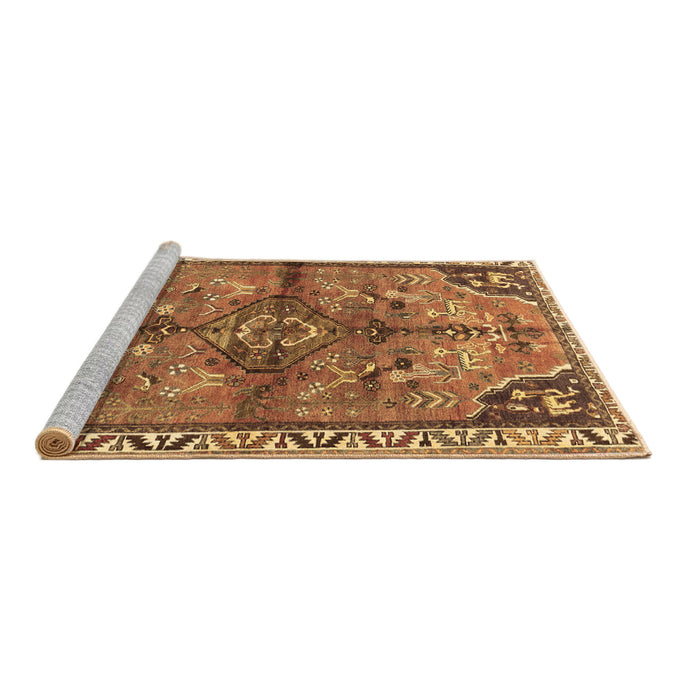 Sideview of Machine Washable Persian Brown Traditional Rug, wshtr3344brn