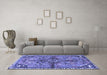 Machine Washable Persian Blue Traditional Rug in a Living Room, wshtr3344blu