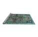 Sideview of Machine Washable Persian Light Blue Traditional Rug, wshtr3344lblu