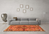 Machine Washable Persian Orange Traditional Rug, wshtr3344org