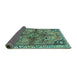 Sideview of Persian Turquoise Traditional Rug, tr3344turq