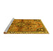 Sideview of Machine Washable Persian Yellow Traditional Rug, wshtr3344yw