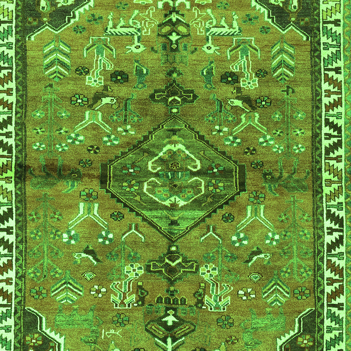 Serging Thickness of Machine Washable Persian Green Traditional Area Rugs, wshtr3344grn