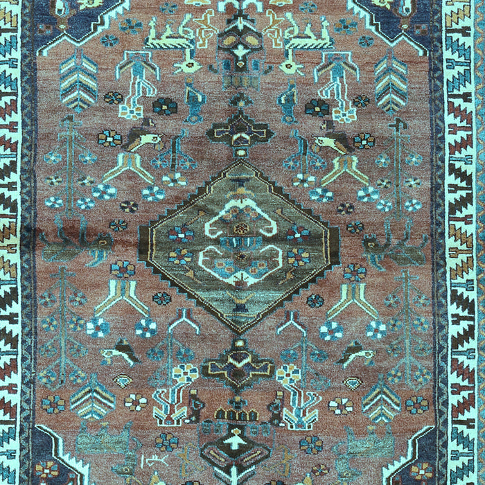 Machine Washable Persian Light Blue Traditional Rug, wshtr3344lblu