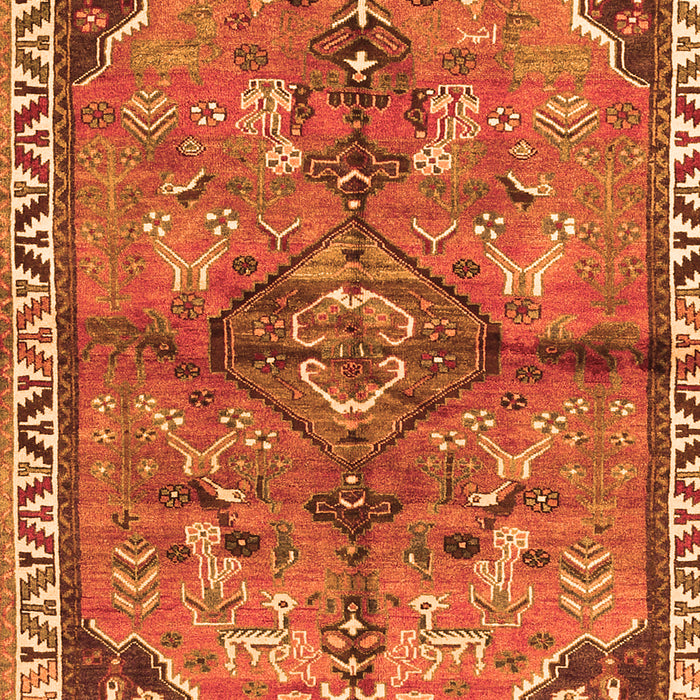 Serging Thickness of Machine Washable Persian Orange Traditional Area Rugs, wshtr3344org