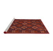 Sideview of Machine Washable Traditional Brown Red Rug, wshtr3345