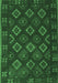 Machine Washable Southwestern Emerald Green Country Area Rugs, wshtr3345emgrn