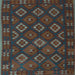 Square Machine Washable Southwestern Light Blue Country Rug, wshtr3345lblu