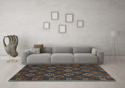 Machine Washable Southwestern Light Blue Country Rug in a Living Room, wshtr3345lblu