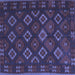 Square Southwestern Blue Country Rug, tr3345blu