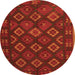 Square Southwestern Orange Country Rug, tr3345org