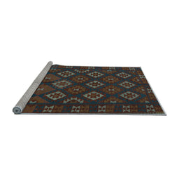 Sideview of Machine Washable Southwestern Light Blue Country Rug, wshtr3345lblu