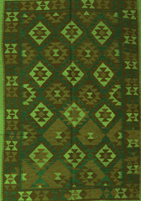 Southwestern Green Country Rug, tr3345grn