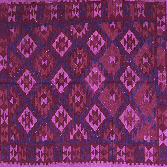 Square Machine Washable Southwestern Purple Country Area Rugs, wshtr3345pur