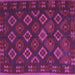 Square Machine Washable Southwestern Purple Country Area Rugs, wshtr3345pur