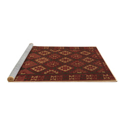 Sideview of Machine Washable Southwestern Brown Country Rug, wshtr3345brn