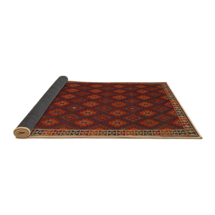 Sideview of Traditional Dark Sienna Brown Southwestern Rug, tr3346