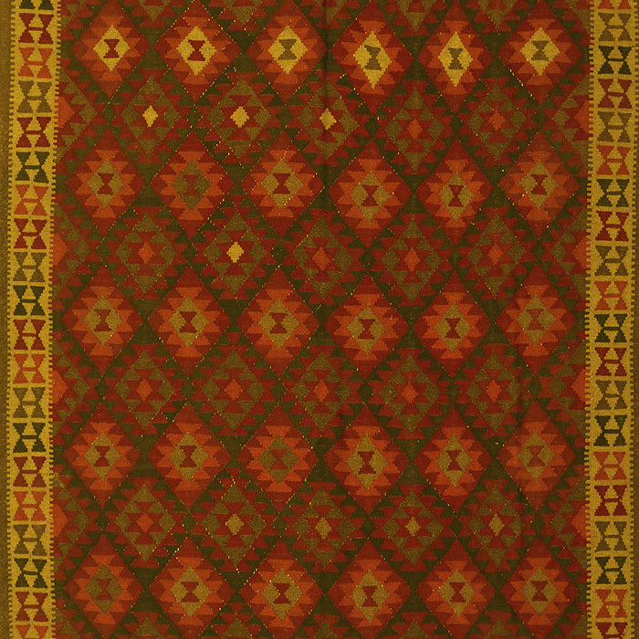 Machine Washable Southwestern Yellow Country Rug, wshtr3346yw