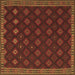 Square Southwestern Brown Country Rug, tr3346brn