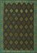 Machine Washable Southwestern Turquoise Country Area Rugs, wshtr3346turq