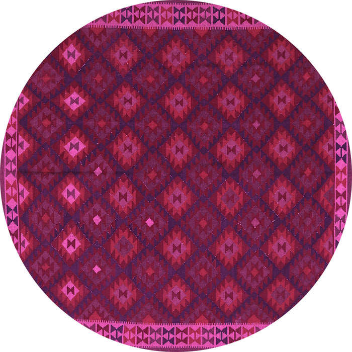 Round Southwestern Pink Country Rug, tr3346pnk