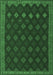 Machine Washable Southwestern Emerald Green Country Area Rugs, wshtr3346emgrn