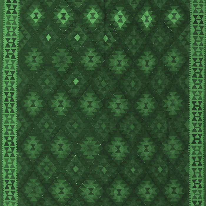 Machine Washable Southwestern Emerald Green Country Area Rugs, wshtr3346emgrn