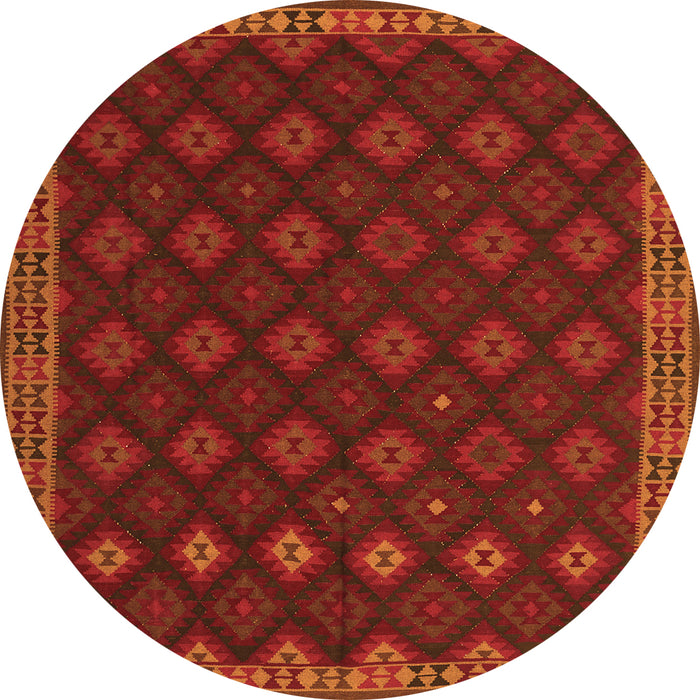 Square Southwestern Orange Country Rug, tr3346org