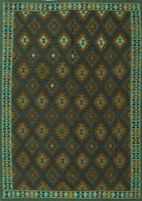 Southwestern Turquoise Country Rug, tr3346turq