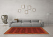 Machine Washable Southwestern Orange Country Area Rugs in a Living Room, wshtr3346org