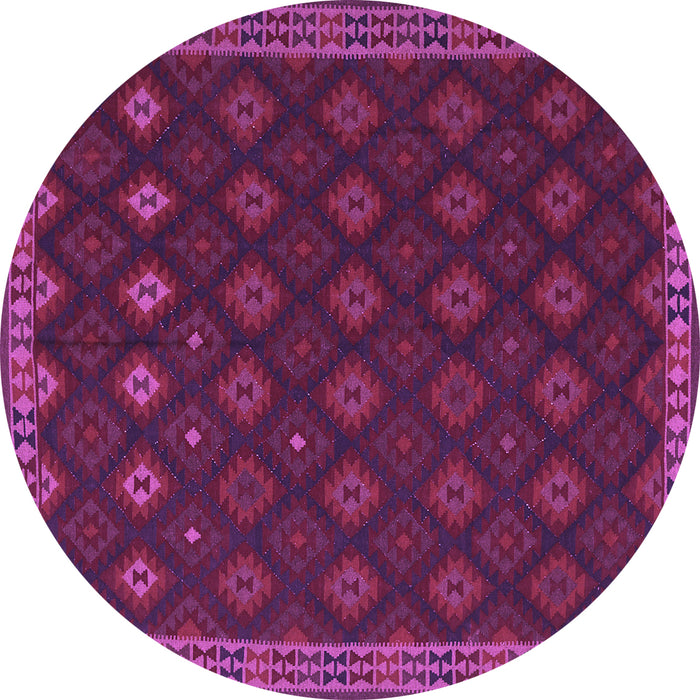 Round Southwestern Purple Country Rug, tr3346pur