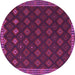 Round Southwestern Purple Country Rug, tr3346pur