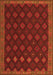 Serging Thickness of Machine Washable Southwestern Orange Country Area Rugs, wshtr3346org