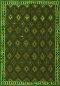 Southwestern Green Country Rug, tr3346grn