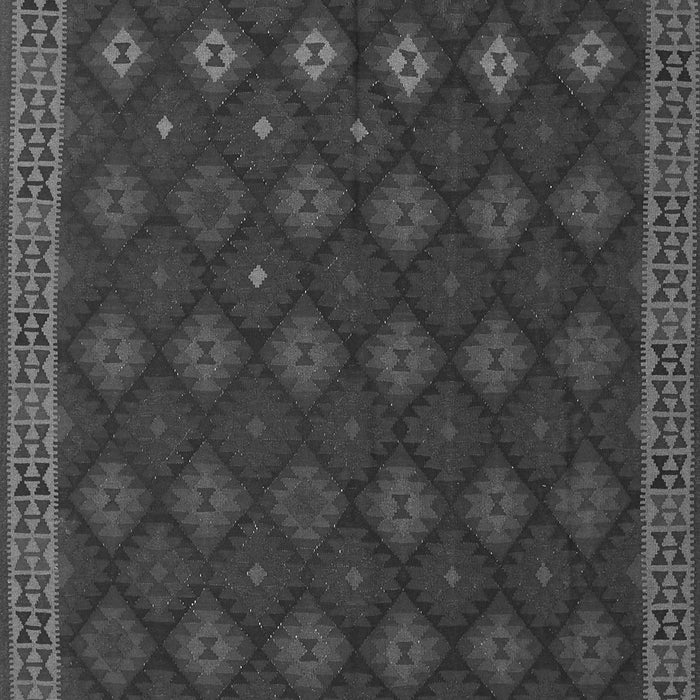 Serging Thickness of Machine Washable Southwestern Gray Country Rug, wshtr3346gry