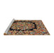 Sideview of Machine Washable Traditional Saffron Red Rug, wshtr3347