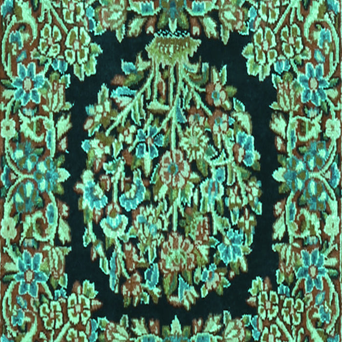 Machine Washable Persian Turquoise Traditional Area Rugs, wshtr3347turq