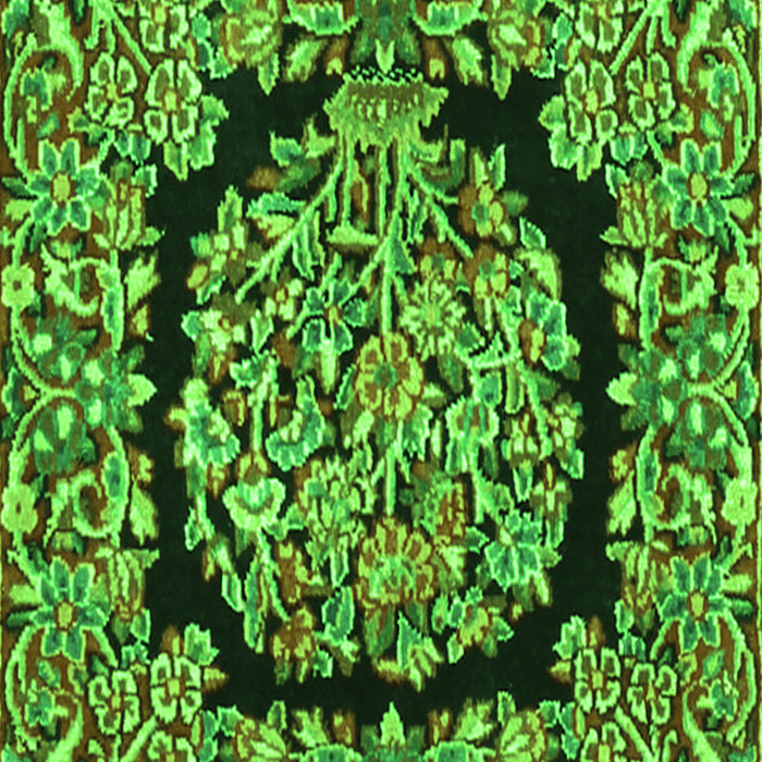 Serging Thickness of Machine Washable Persian Green Traditional Area Rugs, wshtr3347grn