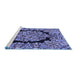 Sideview of Machine Washable Persian Blue Traditional Rug, wshtr3347blu