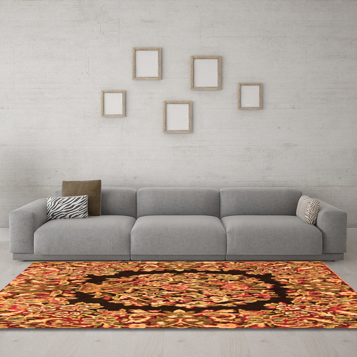 Machine Washable Persian Orange Traditional Area Rugs in a Living Room, wshtr3347org