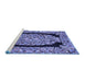 Sideview of Machine Washable Persian Blue Traditional Rug, wshtr3348blu