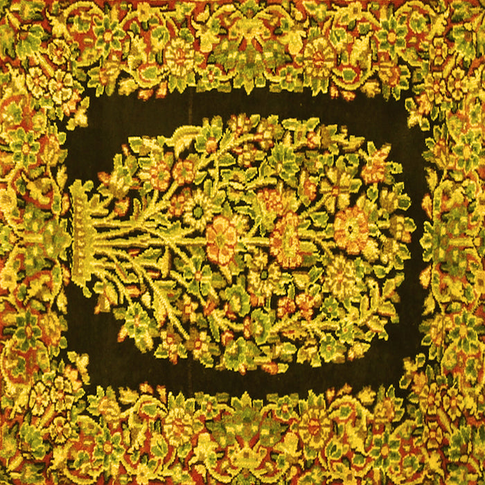 Square Machine Washable Persian Yellow Traditional Rug, wshtr3348yw